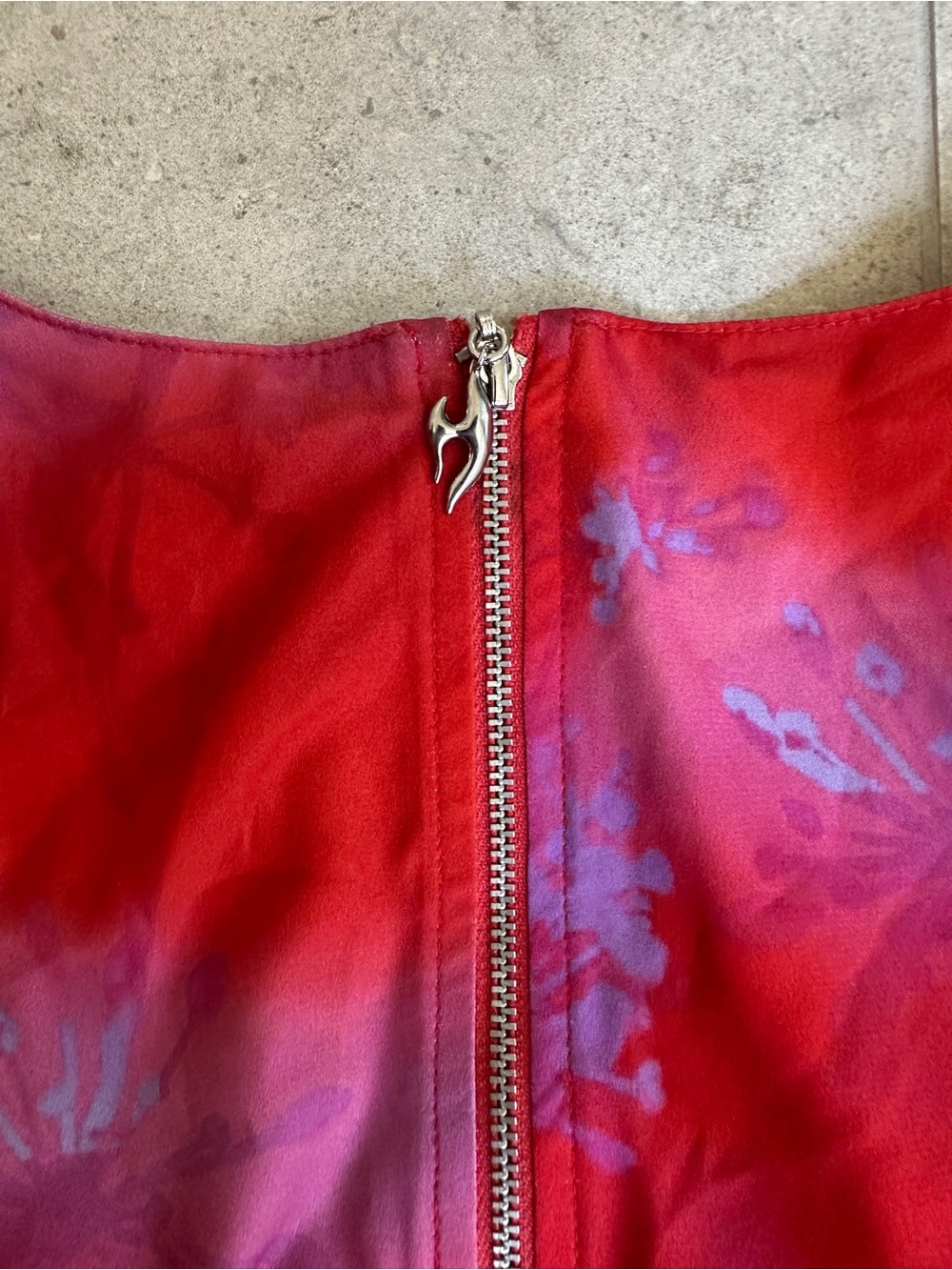 Miaou Campbell Corset NWT red/baby blue print sz xs - Picture 4 of 5